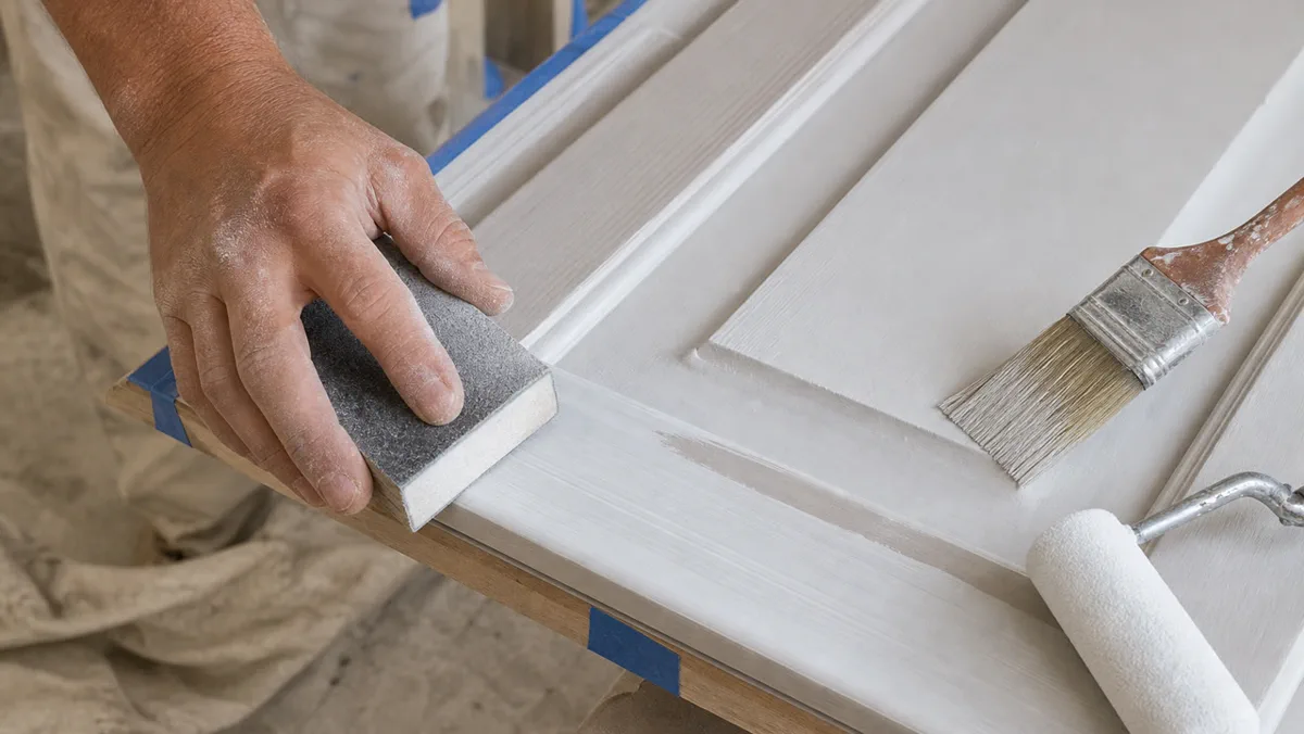 Vero Beach cabinet painting work detail close-up